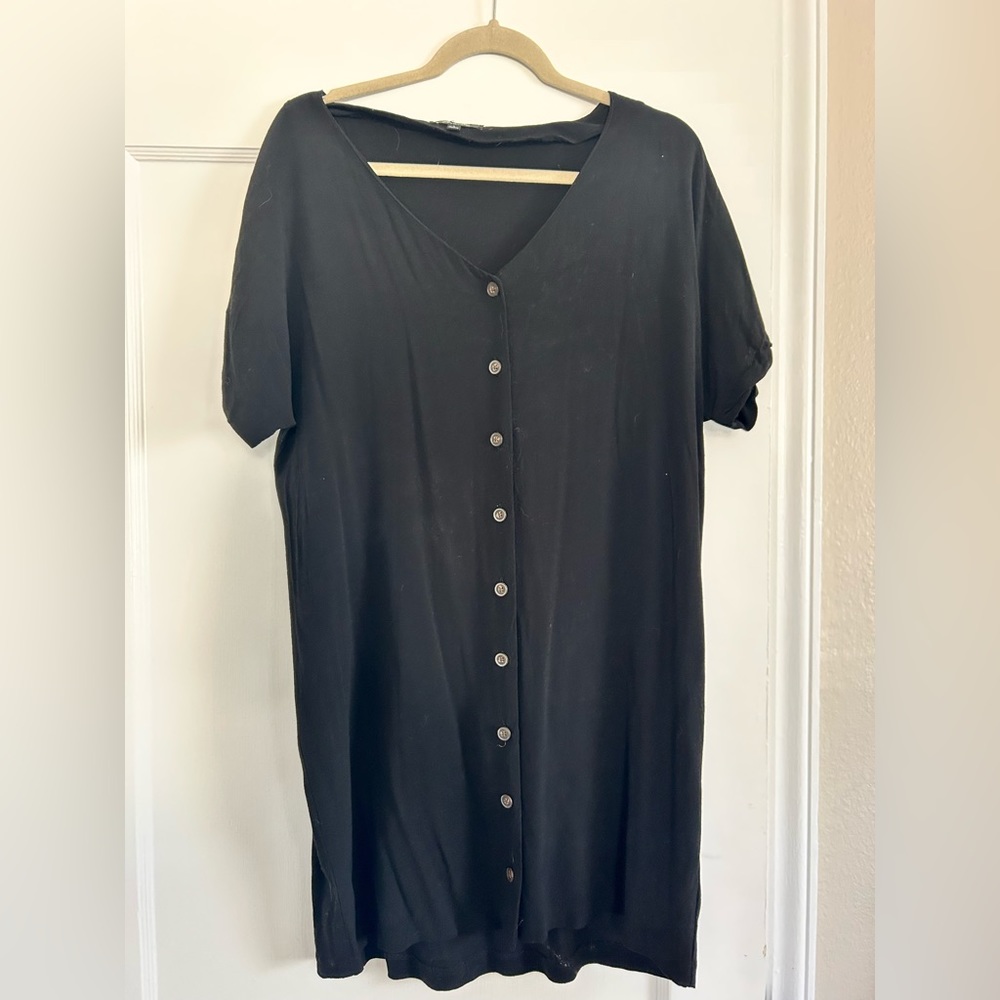 Madewell Black Boxy Short Sleeve Dress